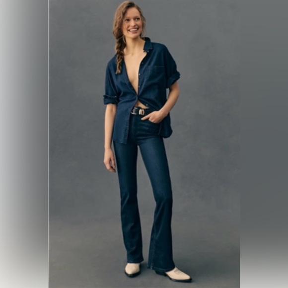 PAIGE Denim - Paige Laurel Canyon High Rise Flare Jeans in Manifesto 34